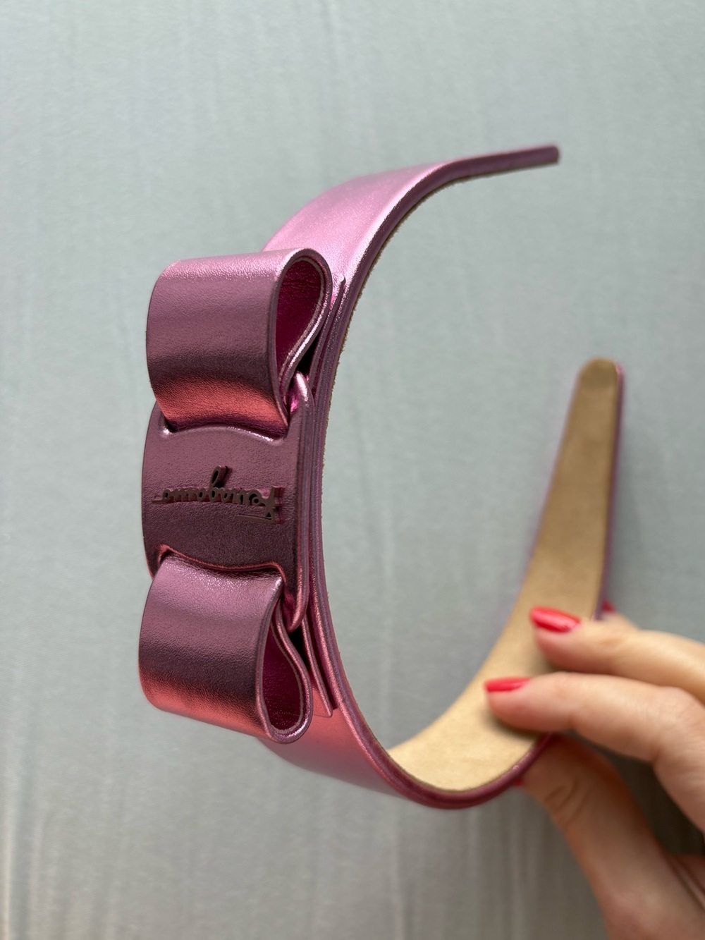 Salvatore Ferragamo Pink Bow Headband